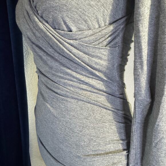 Diane Von Furstenberg DVF “Bentley” Grey Ruched Bodycon Dress | Size S - Picture 3 of 9